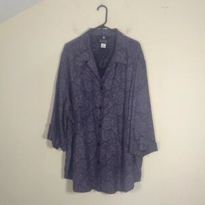 Maggie Barnes blouse/faux jacket with self black tank Purple/black broca…